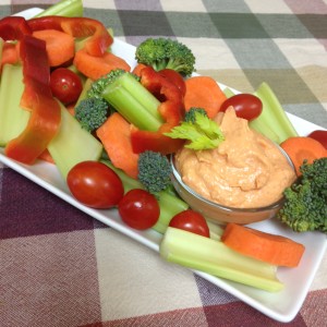 Roasted Red Pepper Hummus and Vegetables