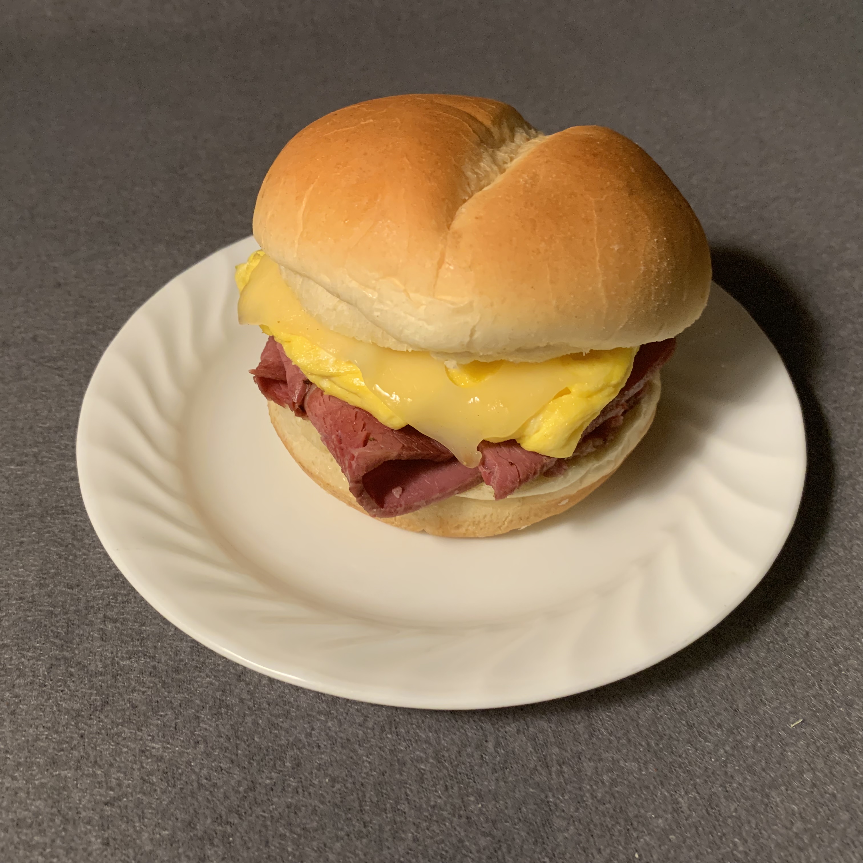 Corned Beef Egg and Swiss Cheese Lehmans Deli