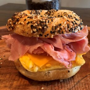 Ham Egg and Cheese Bagel